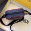 Fendi FF Logo Fabric Small Messenger Cross-body Bag Black/Red Piping 2019