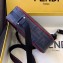 Fendi FF Logo Fabric Small Messenger Cross-body Bag Black/Red Piping 2019
