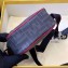 Fendi FF Logo Fabric Small Messenger Cross-body Bag Black/Red Piping 2019