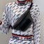 Fendi FF Logo Fabric Small Belt Bag Black/Red Piping 2019
