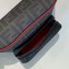 Fendi FF Logo Fabric Small Belt Bag Black/Red Piping 2019