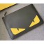 Fendi Bag Bugs Slim Pouch Clutch Bag Black/Yellow Eyes