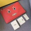 Fendi Bag Bugs Slim Pouch Clutch Bag Red