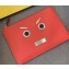 Fendi Bag Bugs Slim Pouch Clutch Bag Red