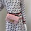 Fendi Velvet Embossed FF Motif Baguette Belt Bag Pink 2019