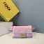 Fendi Velvet Embossed FF Motif Baguette Belt Bag Pink 2019