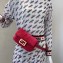 Fendi Velvet Embossed FF Motif Baguette Belt Bag Fuchsia 2019