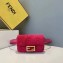 Fendi Velvet Embossed FF Motif Baguette Belt Bag Fuchsia 2019
