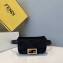 Fendi Velvet Embossed FF Motif Baguette Belt Bag Black 2019
