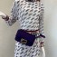 Fendi Velvet Embossed FF Motif Baguette Belt Bag Purple 2019
