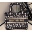 Dior Mini Book Tote Bag In Embroidered Oblique Canvas Blue 2019