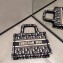 Dior Mini Book Tote Bag In Embroidered Oblique Canvas Blue 2019
