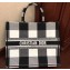 Dior Book Tote Bag In Embroidered Canvas Check Black 2019
