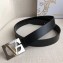 Versace Width 3.2cm Belt Black/Silver With V Buckle