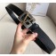 Versace Width 3.2cm Belt Black/Silver With V Buckle