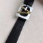 Versace Width 3.2cm Belt Black/Silver With V Buckle
