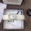 Gucci Width 3.5cm Leather Belt White with Crystals Square G Buckle