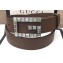Gucci Width 3.5cm Leather Belt Brown with Crystals Square G Buckle