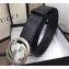 Gucci Width 4cm Leather Belt Black with Interlocking G Buckle
