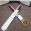 Gucci Width 4cm Sylvie Web and Leather Belt White with Interlocking G Buckle