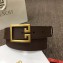 Givenchy Width 3cm Leather Belt Coffee with Double G Buckle