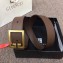 Givenchy Width 3cm Leather Belt Coffee with Double G Buckle