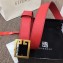 Givenchy Width 3cm Leather Belt Red with Double G Buckle