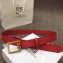 Givenchy Width 3cm Leather Belt Red with Double G Buckle