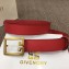 Givenchy Width 3cm Leather Belt Red with Double G Buckle