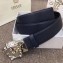 Versace Width 4cm Palazzo Belt Dark Blue With Medusa Buckle