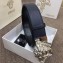 Versace Width 4cm Palazzo Belt Dark Blue With Medusa Buckle