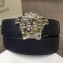 Versace Width 4cm Palazzo Belt Dark Blue With Medusa Buckle