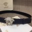 Versace Width 4cm Palazzo Belt Dark Blue With Medusa Buckle