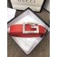 Gucci Width 3.5cm Leather Belt Red with Crystals Square G Buckle
