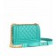 Chanel Calfskin and Gold-Tone Metal Small Boy Flap Bag Turquoise 2019
