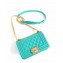 Chanel Calfskin and Gold-Tone Metal Small Boy Flap Bag Turquoise 2019