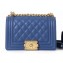 Chanel Calfskin and Gold-Tone Metal Small Boy Flap Bag Black 2019