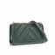 Chanel Embossed Chevron Medium Boy Flap Bag Green 2019