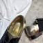 Chanel Glittered Fabric/Patent Calfskin Lace-Ups G34128 Metallic Gold 2019