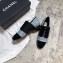 Chanel Glittered Fabric/Patent Calfskin Lace-Ups G34128 Tweed Blue 2019
