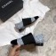 Chanel Glittered Fabric/Patent Calfskin Lace-Ups G34128 Tweed Blue 2019