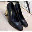 Chanel Heel 8cm Lambskin/Grosgrain Pumps G34905 Black/Gold 2019