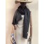 Gucci GG Jacquard Pattern Wool Scarf 411115 180x48cm Dark Gray