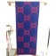 Gucci GG Jacquard Wool Scarf 495592 192x37cm Blue/Red