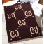 Gucci GG Jacquard Wool Scarf 495592 192x37cm Coffee/White