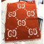 Gucci GG Jacquard Wool Scarf 495592 192x37cm Orange/White