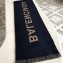 Balenciaga Logo Print Scarf 34x200cm Navy Blue 2019