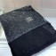Chanel CC Logo Sequins Fringe Scarf 90x90cm Black/Silver 2019