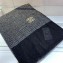 Chanel CC Logo Sequins Fringe Scarf 90x90cm Black/Gold 2019