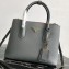 Prada Grained Leather Double Medium Tote Bag 1BG775/1BG008 Gray